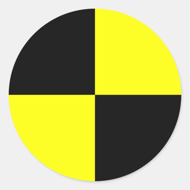 Prallkleber | schwarz und gelb runder aufkleber (Vorderseite)