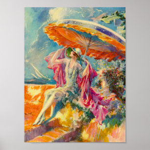 Prallplatte auf dem Strand Poster