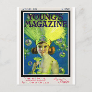 Prallplatte Champagne u. Blasen-antikes Titelseite Postkarte