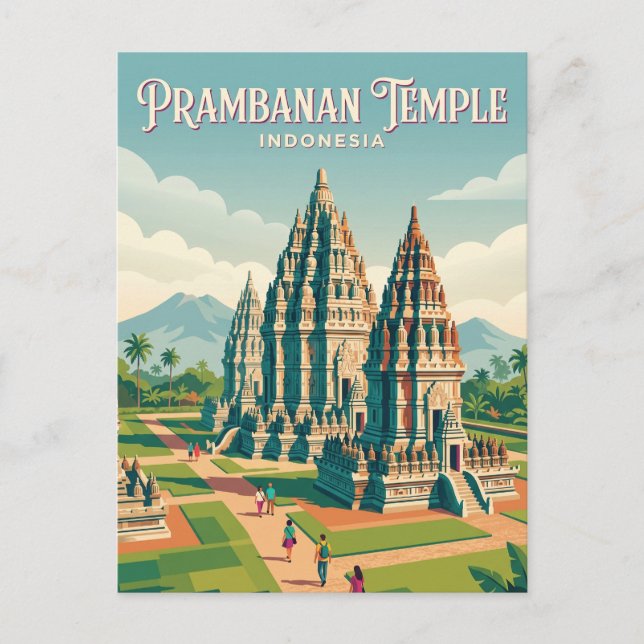 Prambanan-Tempel Indonesien Postkarte (Vorderseite)