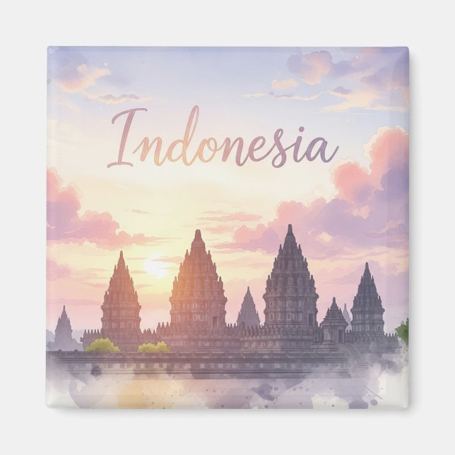 Prambanan Temple Indonesia Sunset Magnet (Vorne)