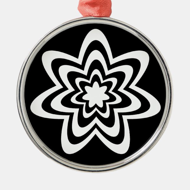Prämie für Blumenexplosion Silbernes Ornament (Vorne)