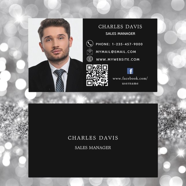 Prämie für das Facebook-Foto mit Schwarz-weißem QR Visitenkarte (Von Creator hochgeladen)