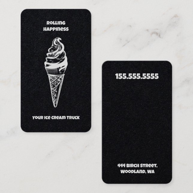 Prämie für Eiskrem Visitenkarte (Vorne/Hinten)