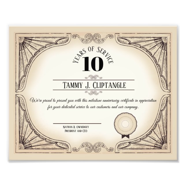 Prämie zum universellen Mitarbeiterjubiläum in der Fotodruck (Vorne)