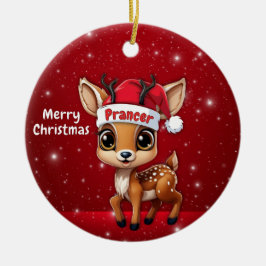 Prancer Baby Deer, Fawn, Doe, Reindeer🦌 🎄 Keramik Ornament