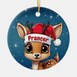 Prancer Baby Deer, Fawn, Doe, Reindeer 🦌🎄 Keramik Ornament