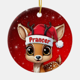 Prancer Baby Deer, Fawn, Doe, Reindeer🦌 🎄 Keramik Ornament