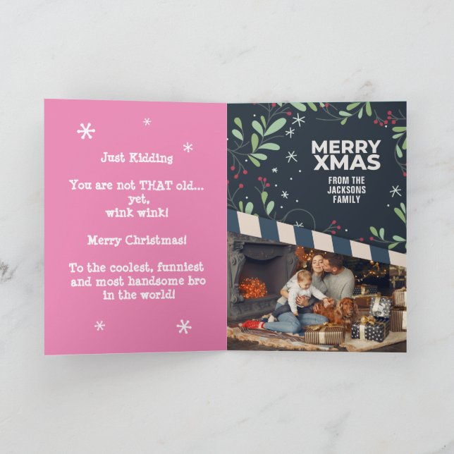 Prank Senior Package Weihnachten, Custom Family Fo Karte (Innenseite)