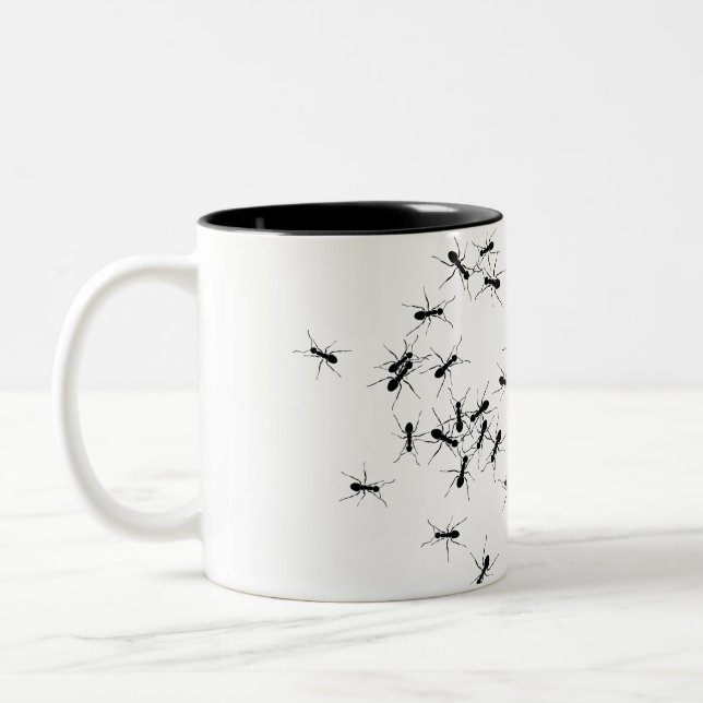 Pranke Insektendesign. Ameisen Zweifarbige Tasse (Links)