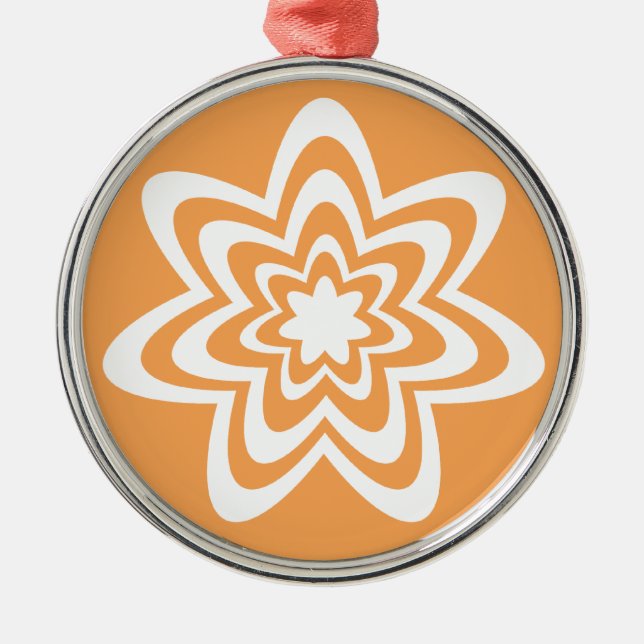 Präparierte Rundschmuck, Orange Silbernes Ornament (Vorne)