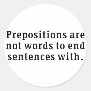 Präpositionen Runder Aufkleber