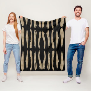 präppy geometrisches Muster schwarz-goldene Streif Fleecedecke
