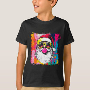 Präppy-Wasserfarbe-Santa-Bubble-Gum-Nk-Sungles-Chr T-Shirt