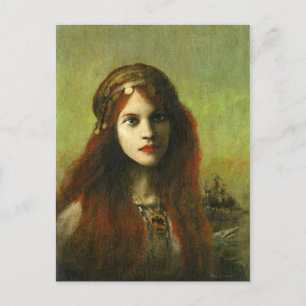 Präraffaelit Mädchen Vintage Postkarte