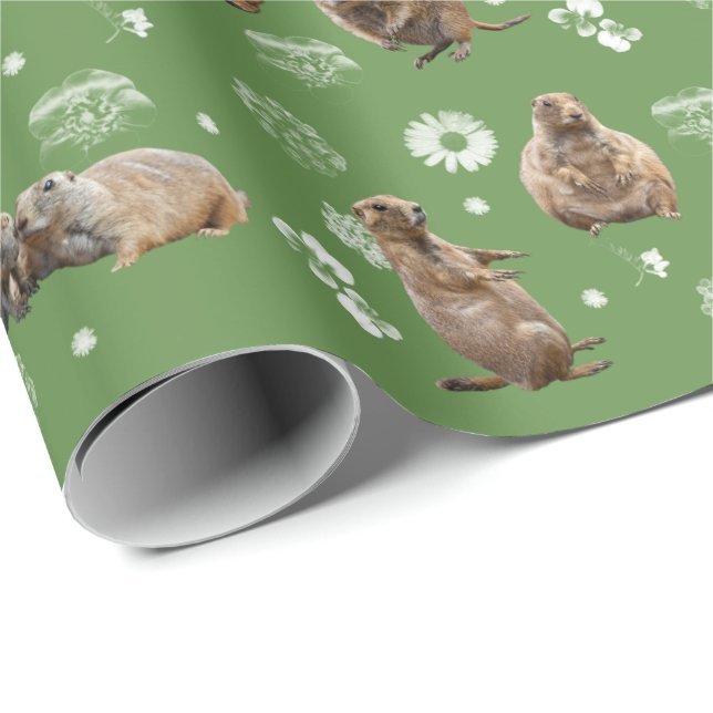 Prärie Dog Party Wrapping Paper (Grüne) Geschenkpapier (Rolleneckpunkt)