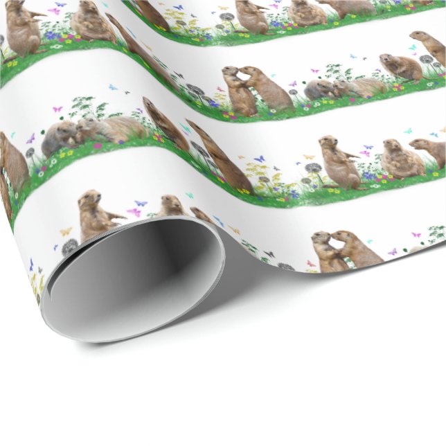 Prärie Dog Wiadow Wrapping Paper (Farbe auswählen) Geschenkpapier (Rolleneckpunkt)