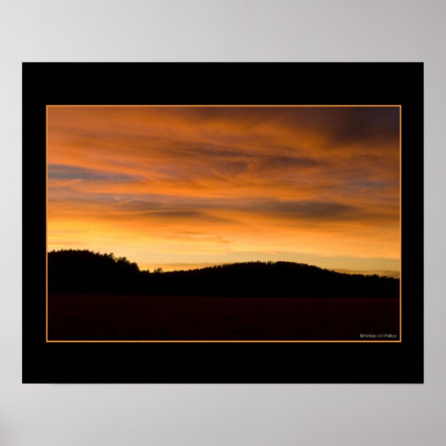 Prärie-Hügel bei Sonnenuntergang Poster (Vorne)