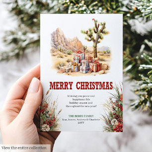 Prärie-Weihnachtsgrußkarte editierbar Feiertagskarte