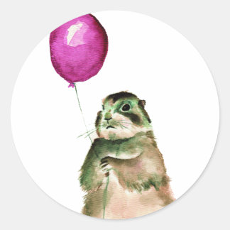 Präriehund-Ballon Runder Aufkleber