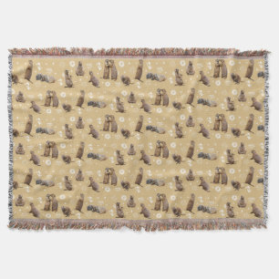Präriehund-Party-Wurfdecke (Gold) Decke