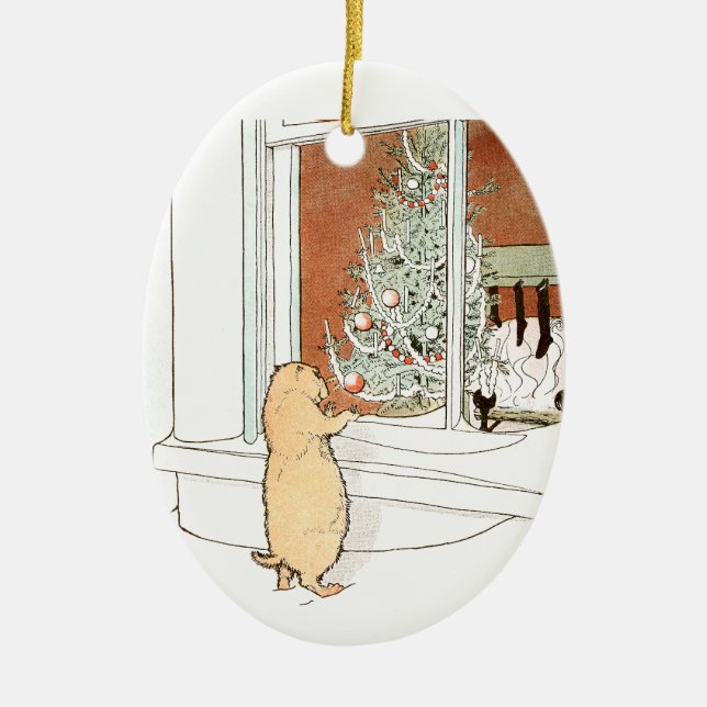 Präriehund-und Weihnachtsbaum Keramik Ornament (Vorne)