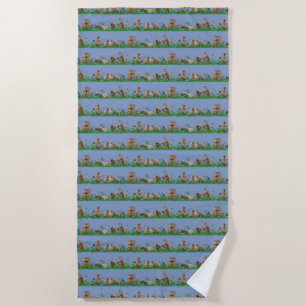 Präriehund Wiese Strandtuch (Blau)