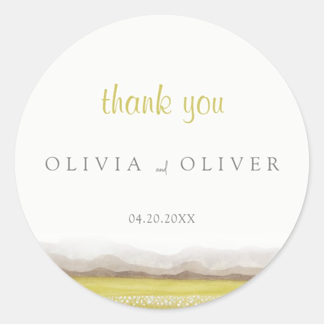 Prärien bei der Blütezeit Runder Aufkleber (Vorderseite)