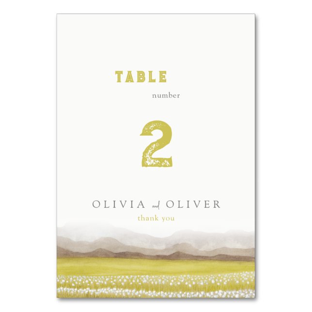 Prärien bei der Blütezeit Tischnummer (Vorderseite)