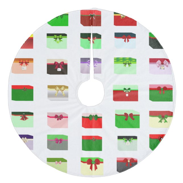 Präsentiert Weihnachtsbaumrock Fleece Weihnachtsbaumdecke (Vorderseite)