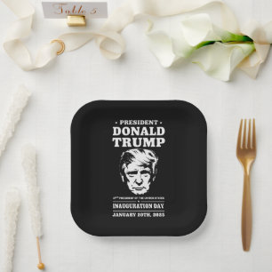 Präsident 47 D J Trump Amtseinführungstag Jan 2025 Pappteller
