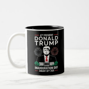 Präsident 47 D J Trump Tag der Amtseinführung Janu Zweifarbige Tasse