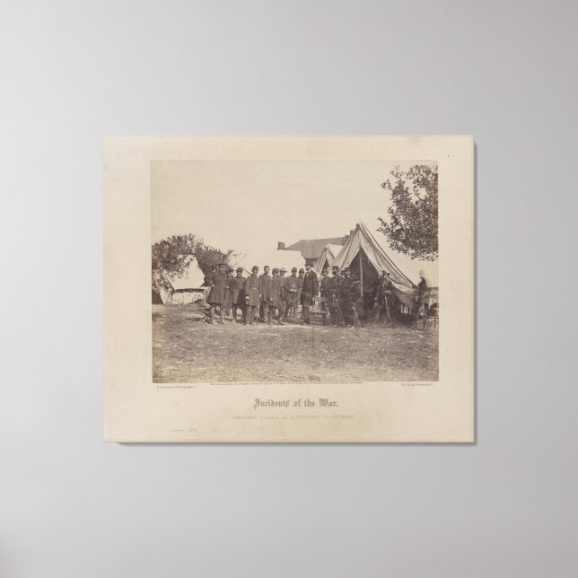 Präsident Abe Lincoln auf dem Schlachtfeld von Ant Leinwanddruck (Vorderseite)
