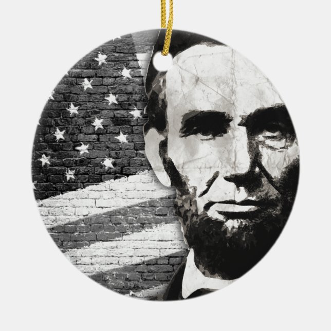 Präsident Abraham Lincoln Keramik Ornament (Vorne)