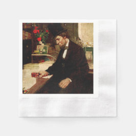 Präsident Abraham Lincoln mit Rose und Hut Serviette