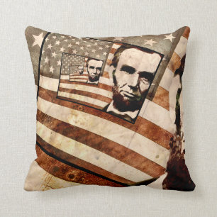 Präsident Abraham Lincoln Patriotic Flag Kissen