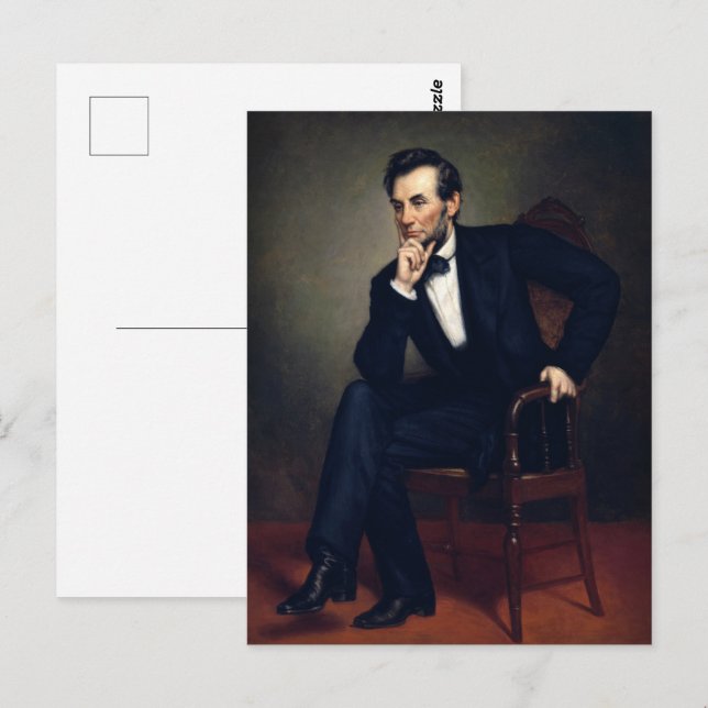 Präsident Abraham Lincoln Portrait von Healy Postkarte (Vorne/Hinten)