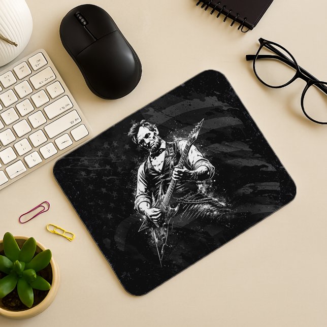 Präsident Abraham Lincoln spielt Gitarre Mousepad (Von Creator hochgeladen)