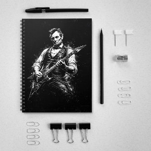Präsident Abraham Lincoln spielt Gitarre Notizblock