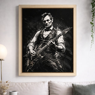 Präsident Abraham Lincoln spielt Gitarre Poster
