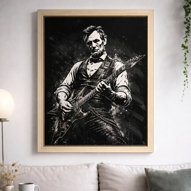 Präsident Abraham Lincoln spielt Gitarre Poster (Von Creator hochgeladen)