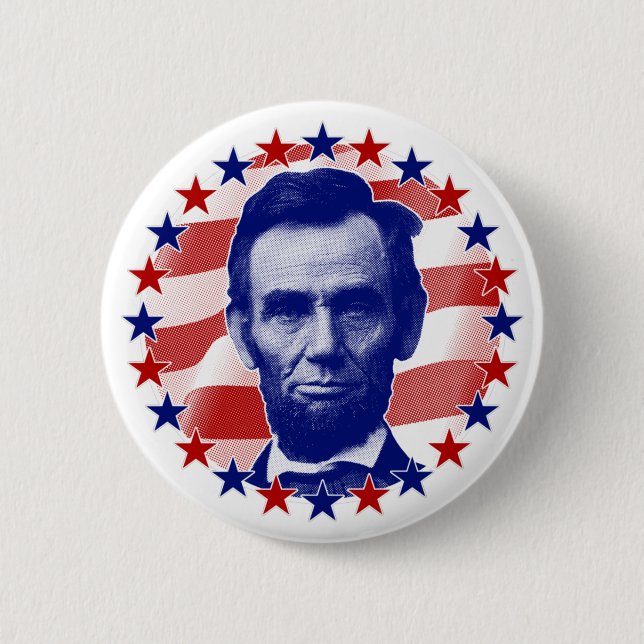 Präsident Abraham Lincoln US Flagge Button (Vorderseite)