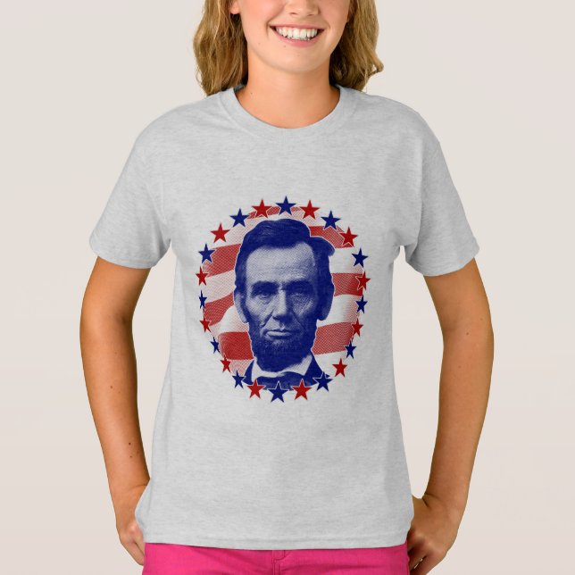 Präsident Abraham Lincoln US Flagge T-Shirt (Vorderseite)