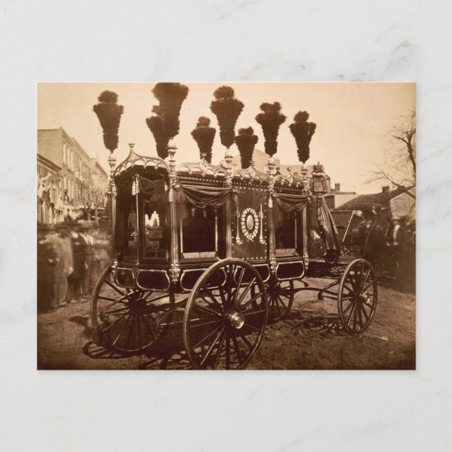 Präsident Abraham Lincolns Hearse von S.M. Fassett Postkarte (Vorderseite)