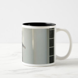 Präsident Barack in tiefen Gedanken während er geh Zweifarbige Tasse