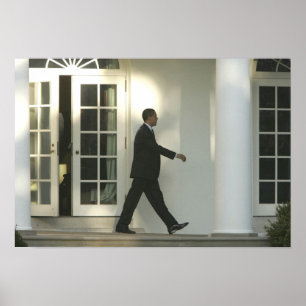 Präsident Barack in tiefen Gedanken während seines Poster
