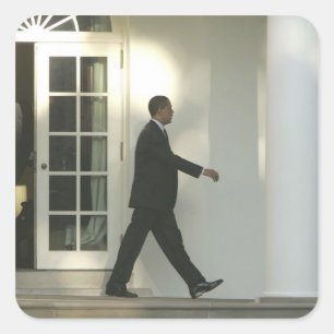 Präsident Barack in tiefen Gedanken während seines Quadratischer Aufkleber