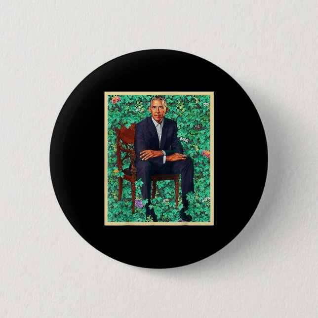 Präsident Barack Obama 2028 Portrait Patriotic Dem Button (Vorderseite)