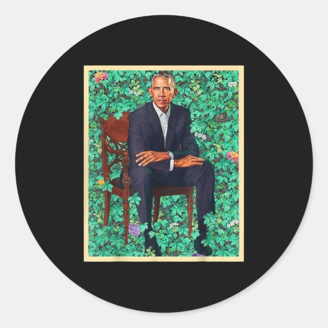 Präsident Barack Obama 2028 Portrait Patriotic Dem Runder Aufkleber (Vorderseite)