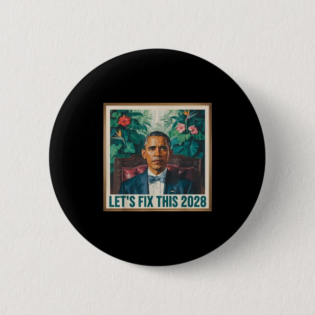 Präsident Barack Obama 2028 Rtrait Patriotischer D Button (Vorderseite)